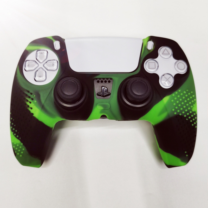 Adecuado para Black Myth Goku PS5 Gamepad Funda protectora de silicona con puntos antideslizantes Puro color mezclado camuflaje inalámbrico