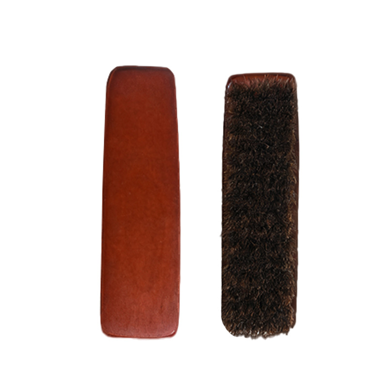 Comercio exterior de madera de alta calidad cepillo de caballo de madera natural cepillo de zapatos de lana suave de cuero de cuidado cepillo de zapatos de cuero