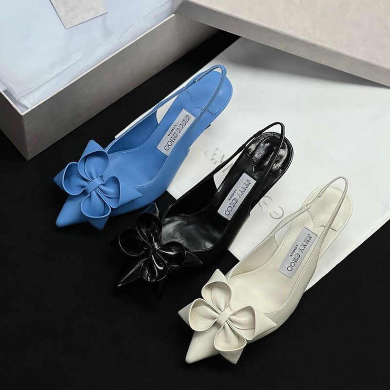Sweet and elegant! 25 New Staz Pointed Bow Muller High Heels Fashionable Baotou Stiletto Heel Sandals Shoes
