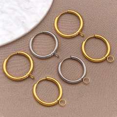 シンプルなステンレス鋼のイヤリングアクセサリー高色保持イヤリングラウンドクロスイヤリング手作り diy イヤリング材料卸売