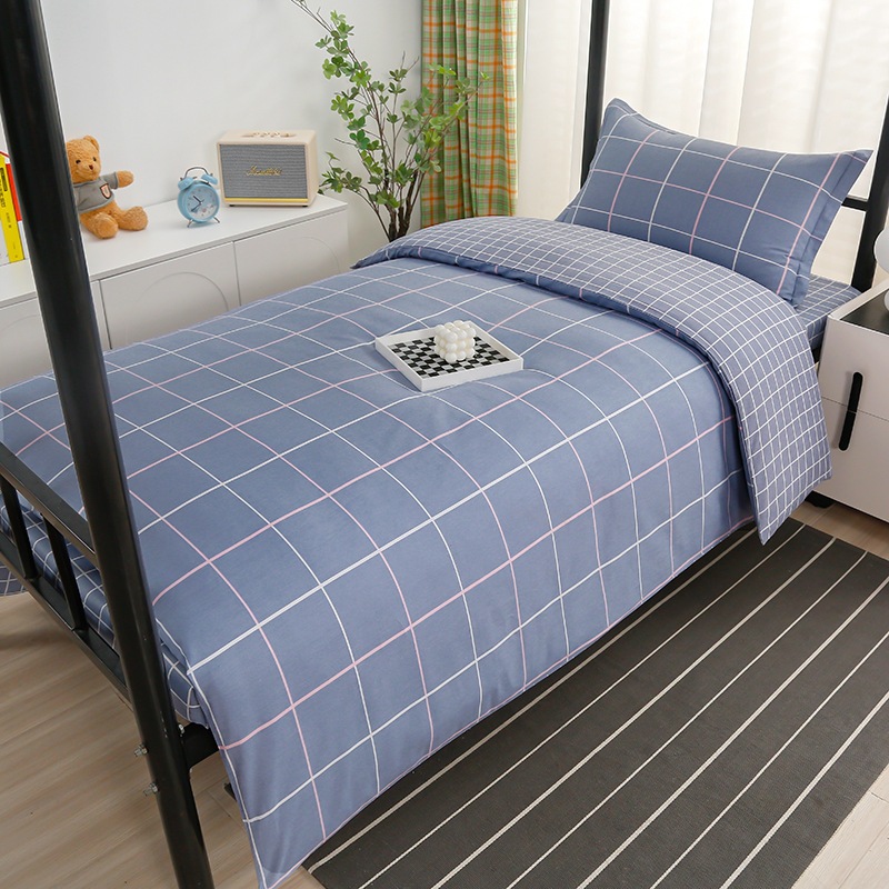 Juego de algodón de tres piezas para dormitorio de estudiantes, juego de seis piezas de algodón puro, funda de edredón, litera, kit de dormitorio, compra al por mayor