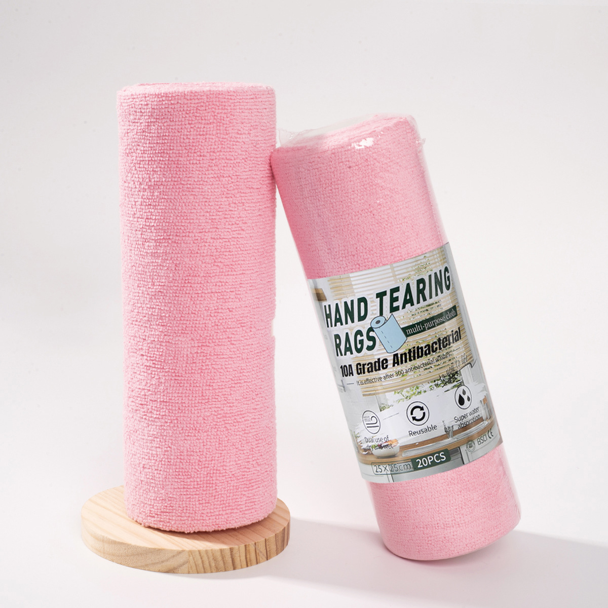 Paño de limpieza desechable de microfibra antibacteriana 10A para cocina, paño de limpieza desechable fácil de rasgar