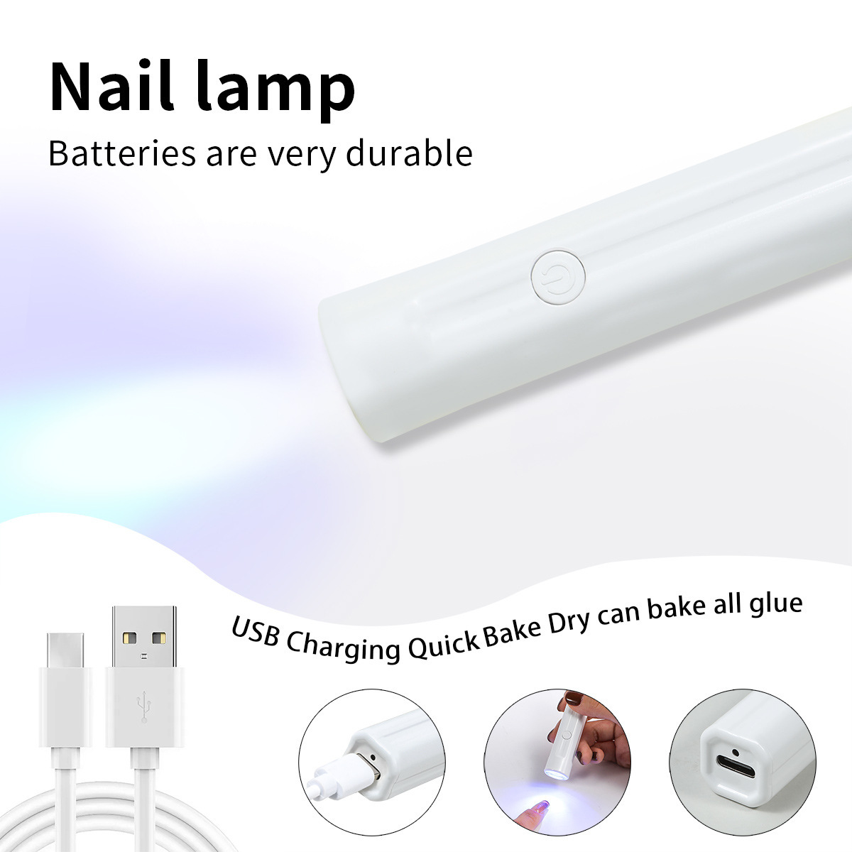 Lámpara de uñas de mano pequeña lámpara de fototerapia de uñas de almacenamiento de energía portátil pieza de uñas lámpara de hornear lámpara de fototerapia de uñas de mano