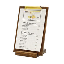 菜單夾展示牌桌面立式咖啡奶茶店a5A4價目表菜單價格立牌台卡實木