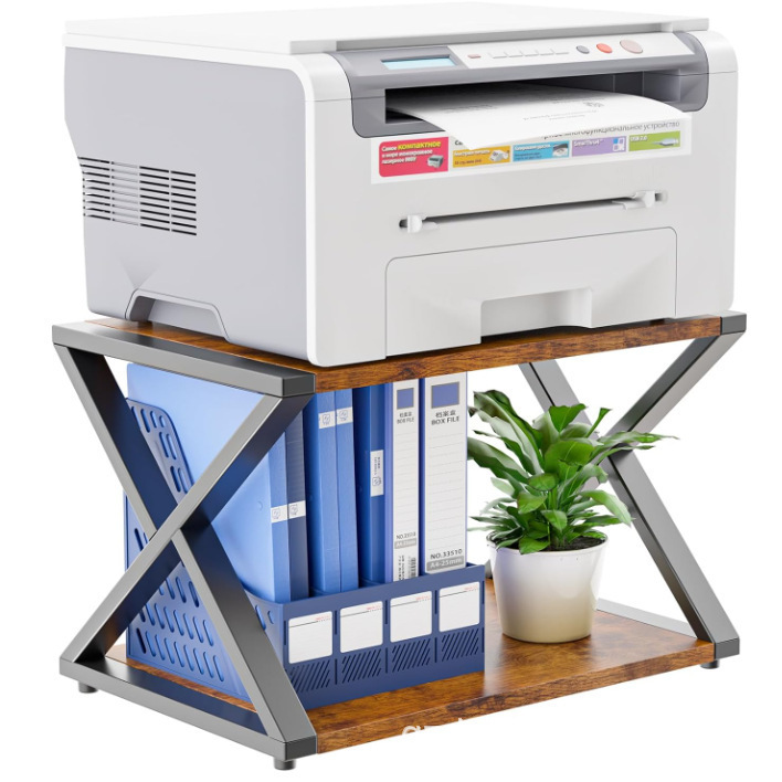 Cross-Border Popular Customized American Desktop Printer Bracket 2-Layer Metal Frame Storage Rack Storage Rack