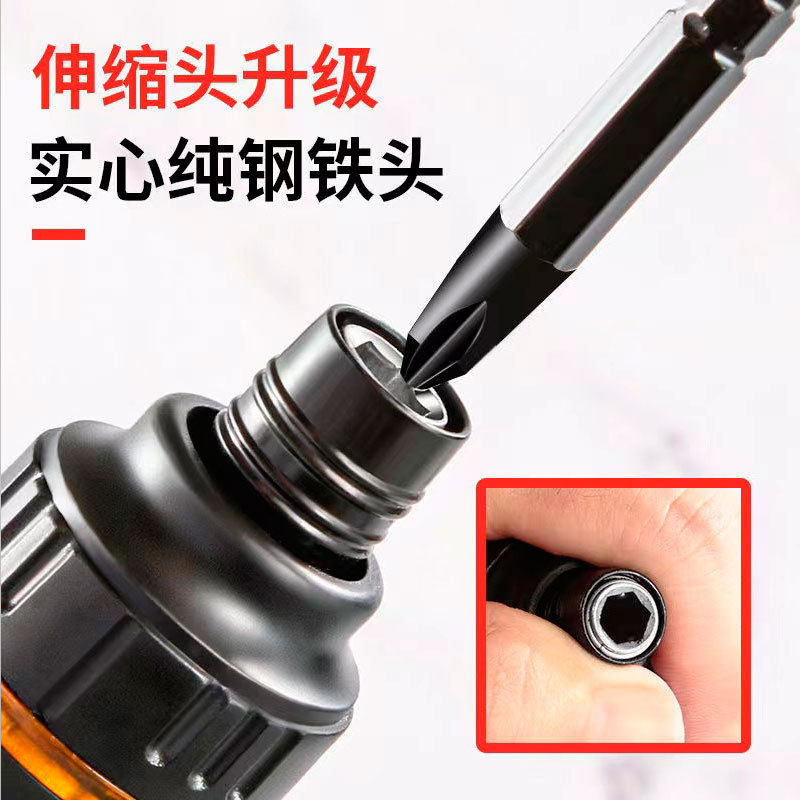 Destornillador cruzado de trinquete genuino destornillador de una palabra de grado industrial con destornillador telescópico multifunción en forma de T magnético fuerte