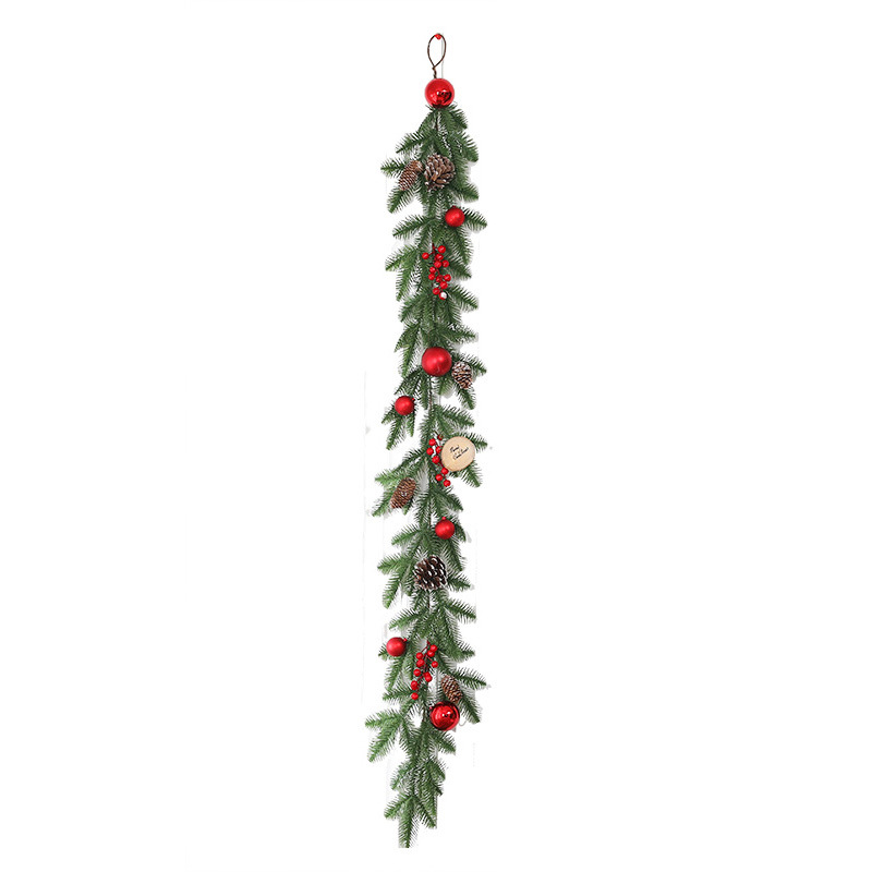 [En Stock al por mayor] Corona de Navidad decoración de Navidad árbol colgante de pared de ratán 405070cmPE cuerno Flor de Navidad