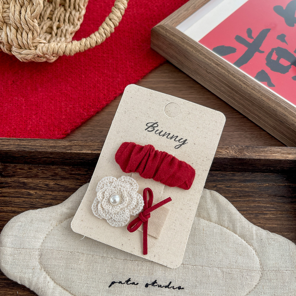 韓国系女子アカデミー風布芸蝶結び星のヘアピン