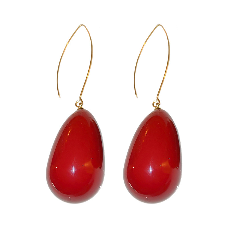 Pendientes de gancho con perlas de imitación en forma de gota de agua, estilo retro simple, moda francesa, versátiles, elegantes, de alta gama para mujer.