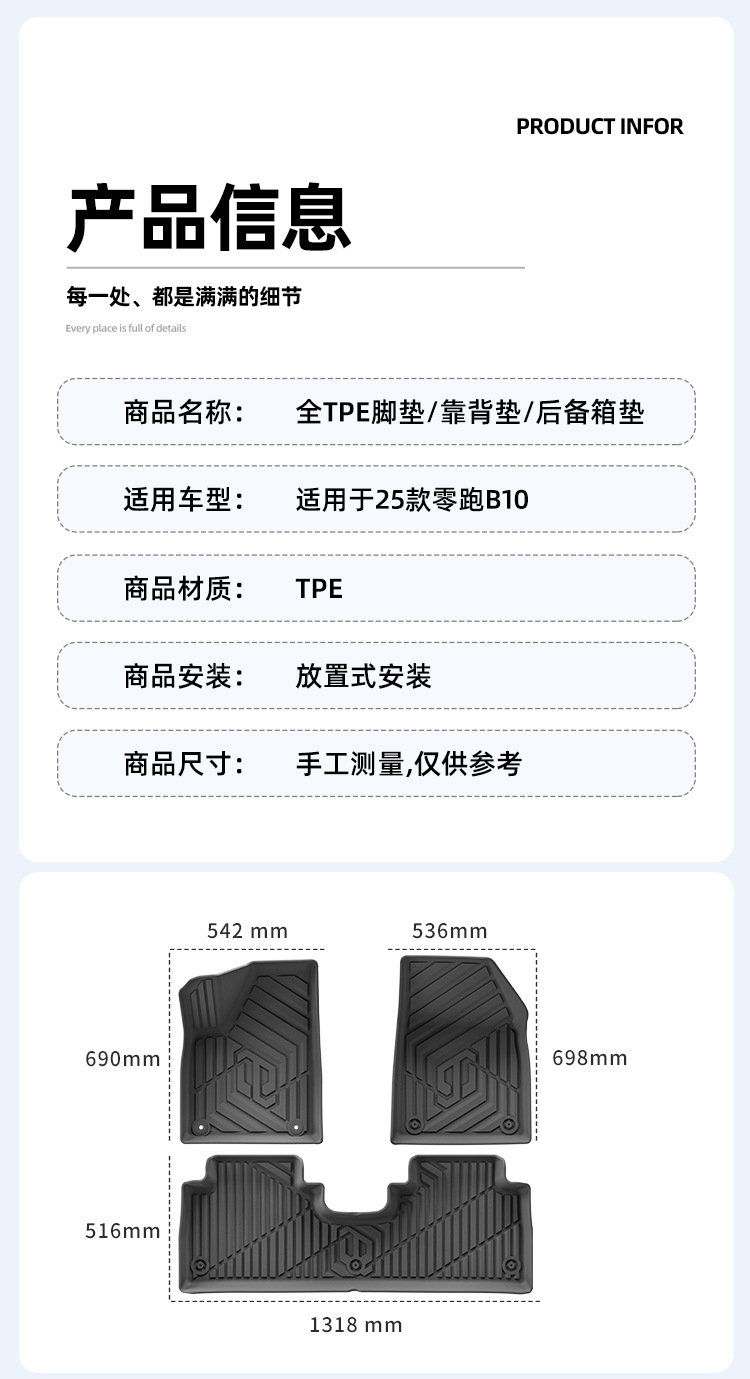 TPE Floor Mats and Trunk Mat for Leapmotor B10 2025