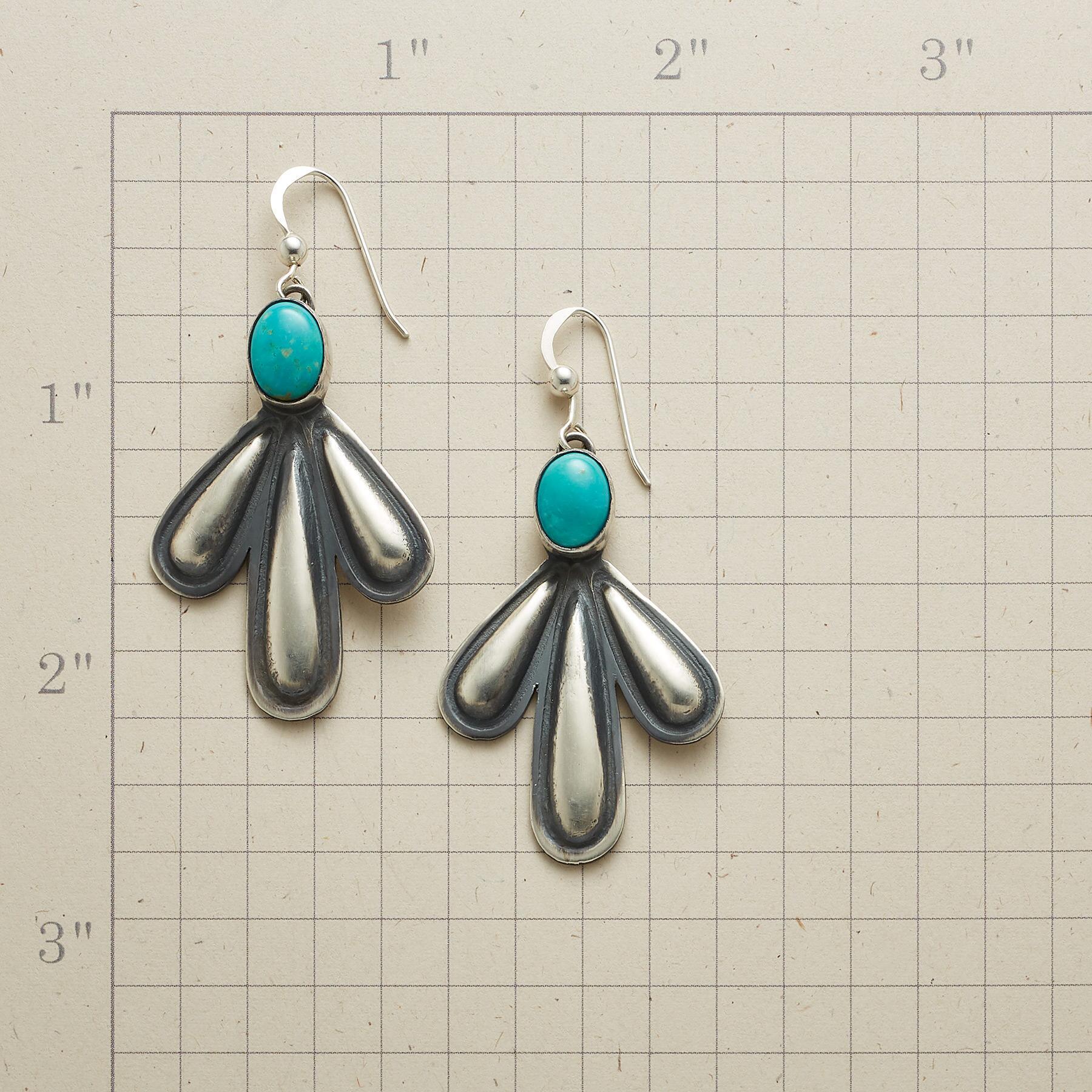 Daily Occasion Alloy Material Round Pattern Retro Round Alloy Inlay Turquoise Women's Drop Earrings