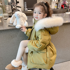 女童冬季羽絨服2023新款冬季女寶寶冬款外套女孩冬裝棉服兒童棉衣