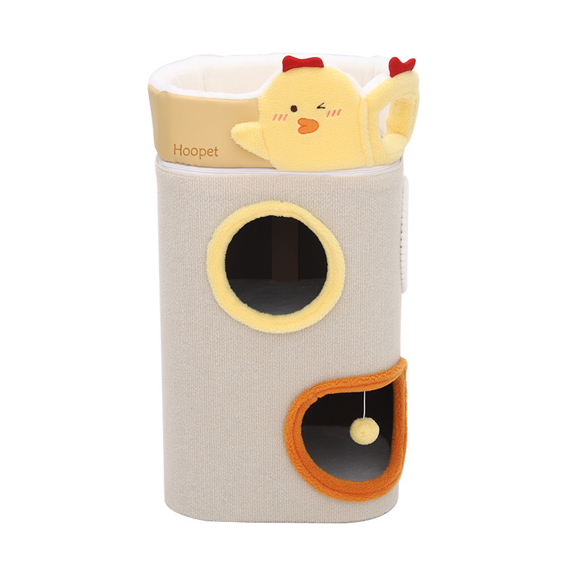 Estandario de gatos, nido de gatos, gato multicapa, agujero de árbol, placa de agarre de gato de tres capas, barril de seda caliente de invierno