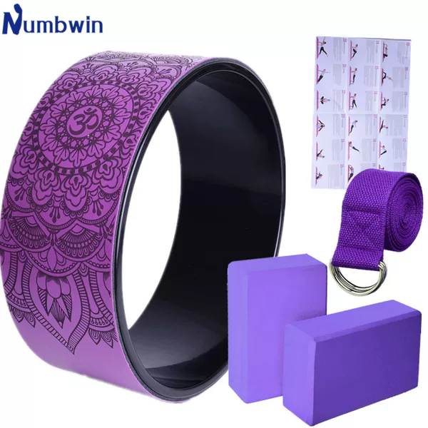 PU yoga wheel five-piece set novice back bend waist trainer open back yoga ring yogawheel Damo wheel device