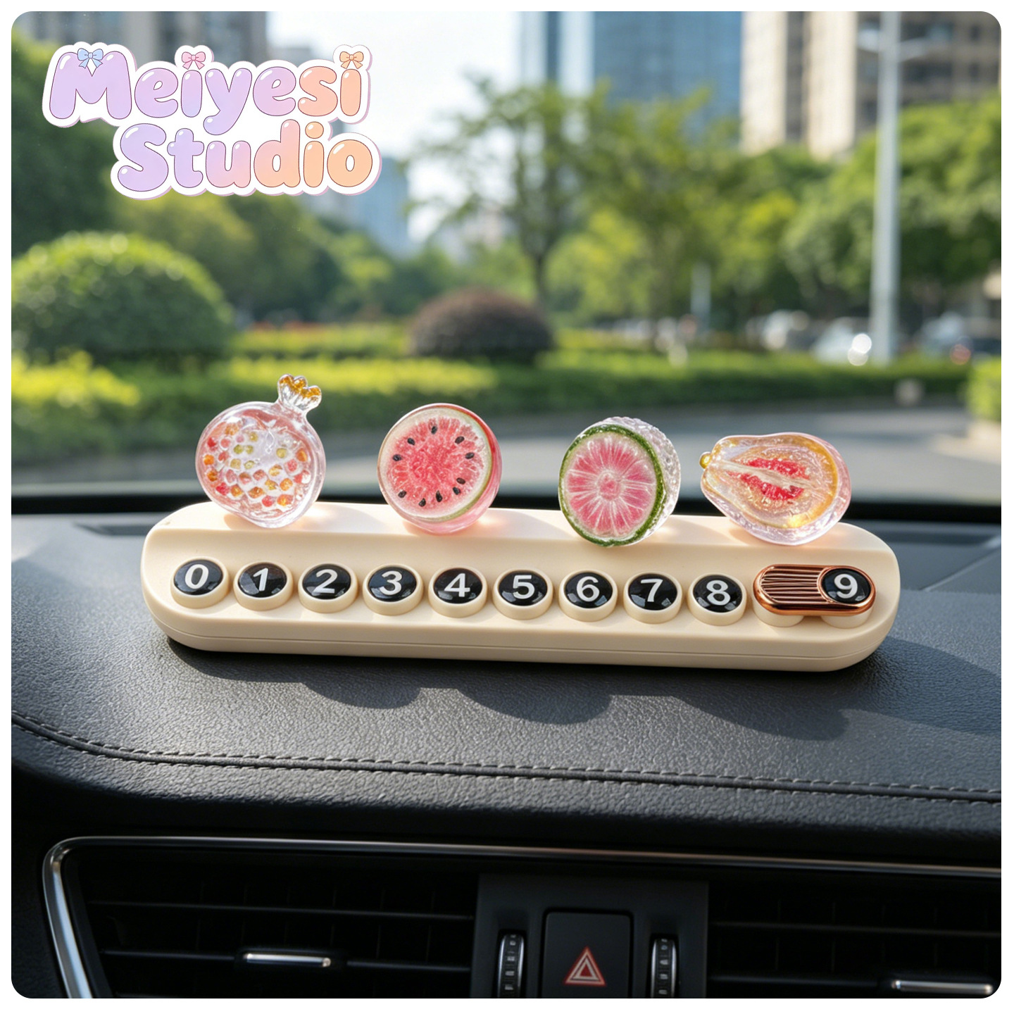 2026 nueva decoración de frutas tropicales placa de estacionamiento temporal para automóviles placa de matrícula de automóviles decoración para mujeres