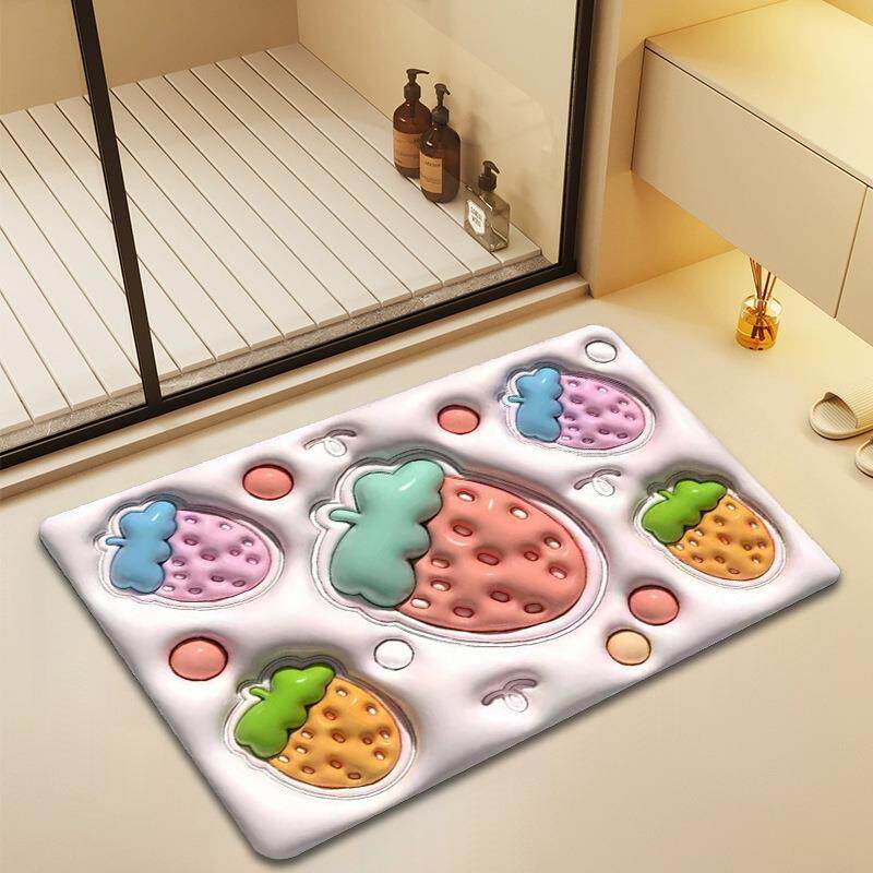 3d Illusion Bathroom Mat Super Absorbent Non Slip Chenille Rug_voghion.com