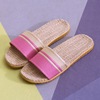 Summer slippers, footwear for beloved, non-slip men's slide indoor platform, Korean style, cotton and linen