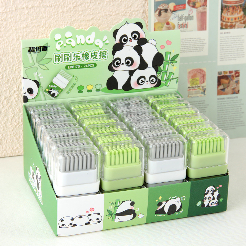 Tuanzhi panda cepillo Le borracha goma suave cabeza de cepillo limpio menos residuos borrar artículos de papelería de aprendizaje de estudiantes primarios