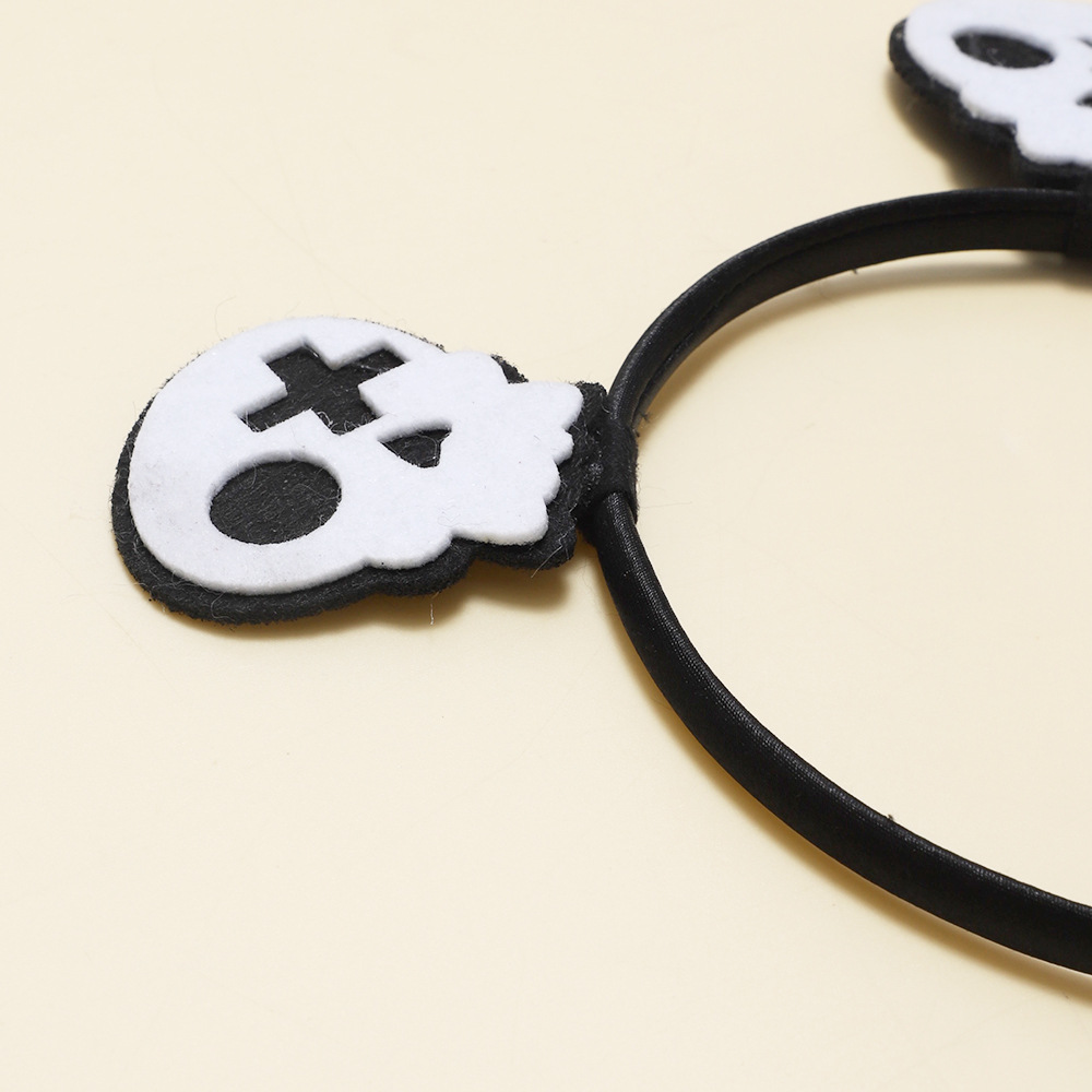 Europäische und amerikanische grenzüberschreitende Kinderhaar-Accessoires Baby Halloween Neuer Kürbiskopf-Haarreif Mädchen Glitzernder Totenkopf-Haarreif_voghion.com