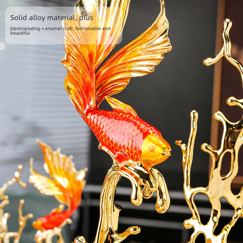 Fish in Water, High-end Light Luxury Entranceway Wine Cabinet, New Chinese Enamel Ornament, Moving-in TV Stand Decor