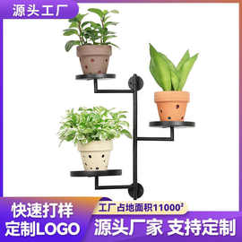 亚马逊窗户植物架室内旋转置物架铁艺墙上多层装饰展示架阳台花架
