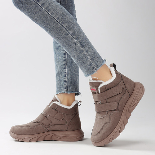  Winter Women's Shoes New Style Plush Warm Snow Cotton Shoes Fashionable and Versatile Casual Shoes Lightweight Anti-Slip Mom Shoes