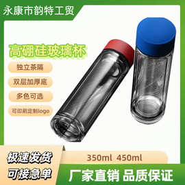 高硼硅玻璃杯耐高温双层隔热办公礼品伴手礼杯子玻璃茶杯