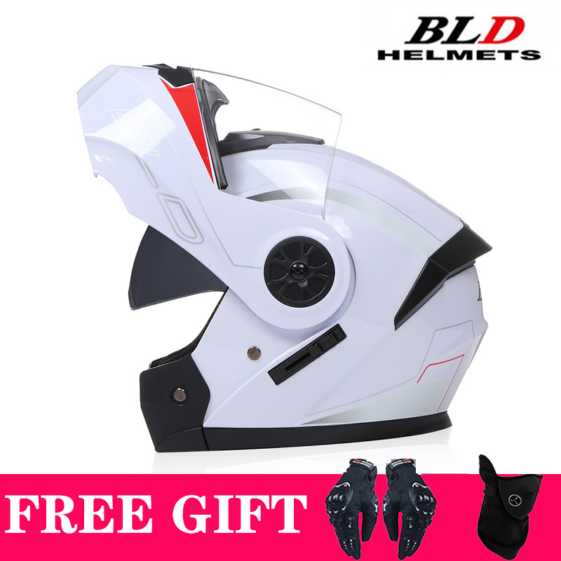 Motosiklet kaskı (dəbilqə) — Motuoche Full Helmet Electric - white-flower-transparent-visor-gift-mask-gloves-s55-56
