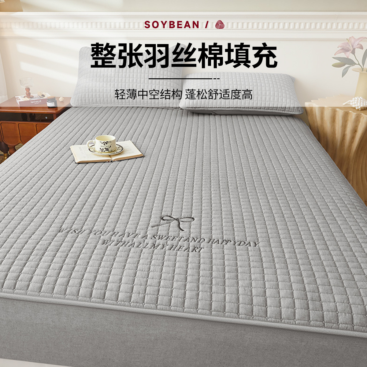 2025 nuevo estilo tipo A funda de cama acolchada de una sola pieza 2025 nuevo colchón de algodón cubierta protectora Simmons antideslizante