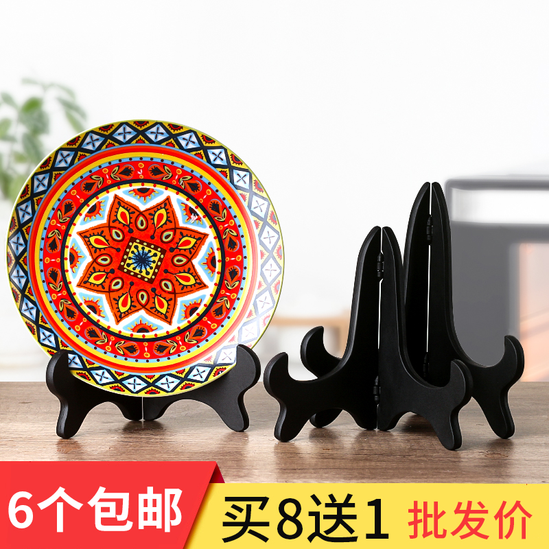 JX55 플레이트 홀더 PUER 차 선반 디스플레이 스탠드 사진 프레임 차 케이크 스탠드 공예 장식 도자기 접시 장식품 시계