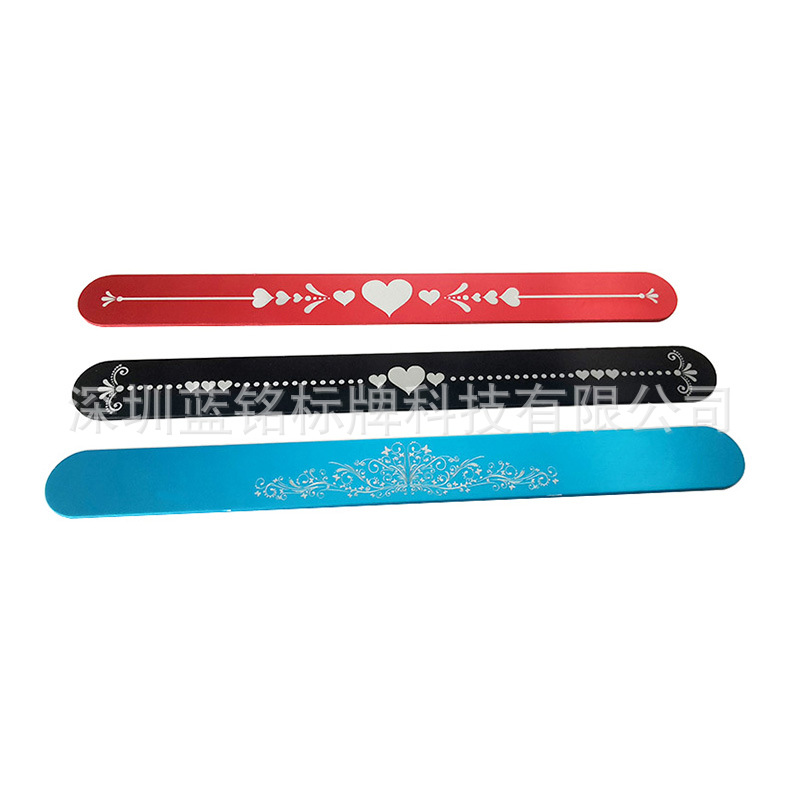 跨境铝空白狗牌氧化金属铝狗牌铝长条激光logo吊牌军牌