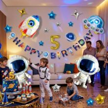 太空人系列气球套装多款宇航员主题儿童生日派对场景布置装饰道具
