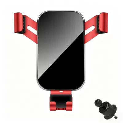 Air Vent Universal Metal Arm: Car phone holder - sports-red-air-outlet-spiral-hook-base-square-metal-arm