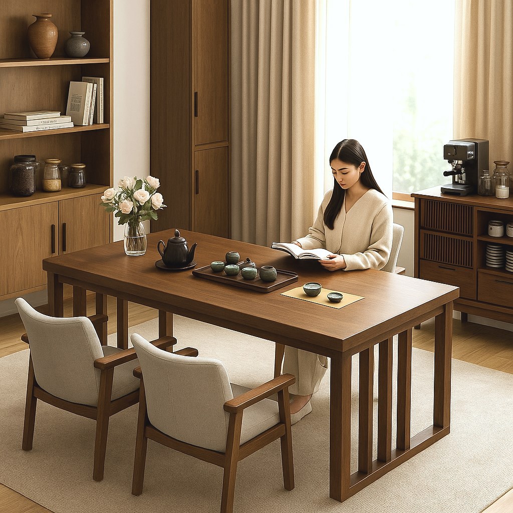 Mesa de té 2026 nueva mesa de té doméstica de alta gama, mesa de té de sala de estar, mesa de escritorio, combinación de mesa de té y silla de oficina image 3