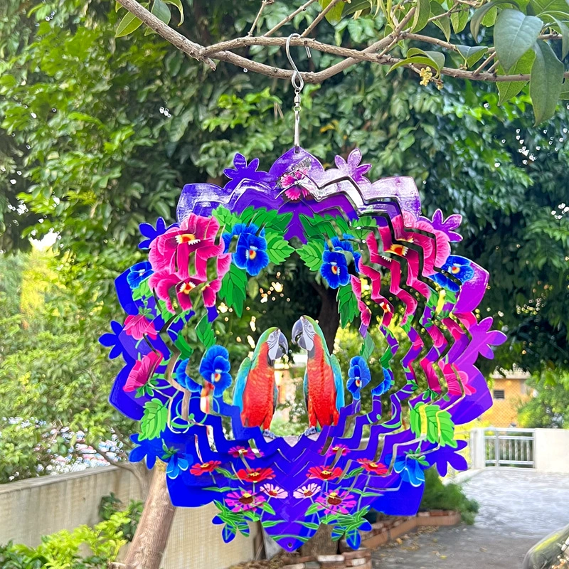 Цветной Колокольчик Ветер 3D трехмерное вращение 12 дюймов крытый и открытый попугай Садоводство подарок украшение Amazon поставка