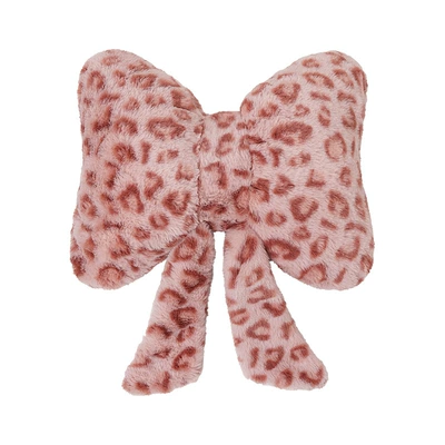 Soft Leopard Print Cushion — Waist support - rabbit-fur-leopard-print-ribbon-waistrest-pink