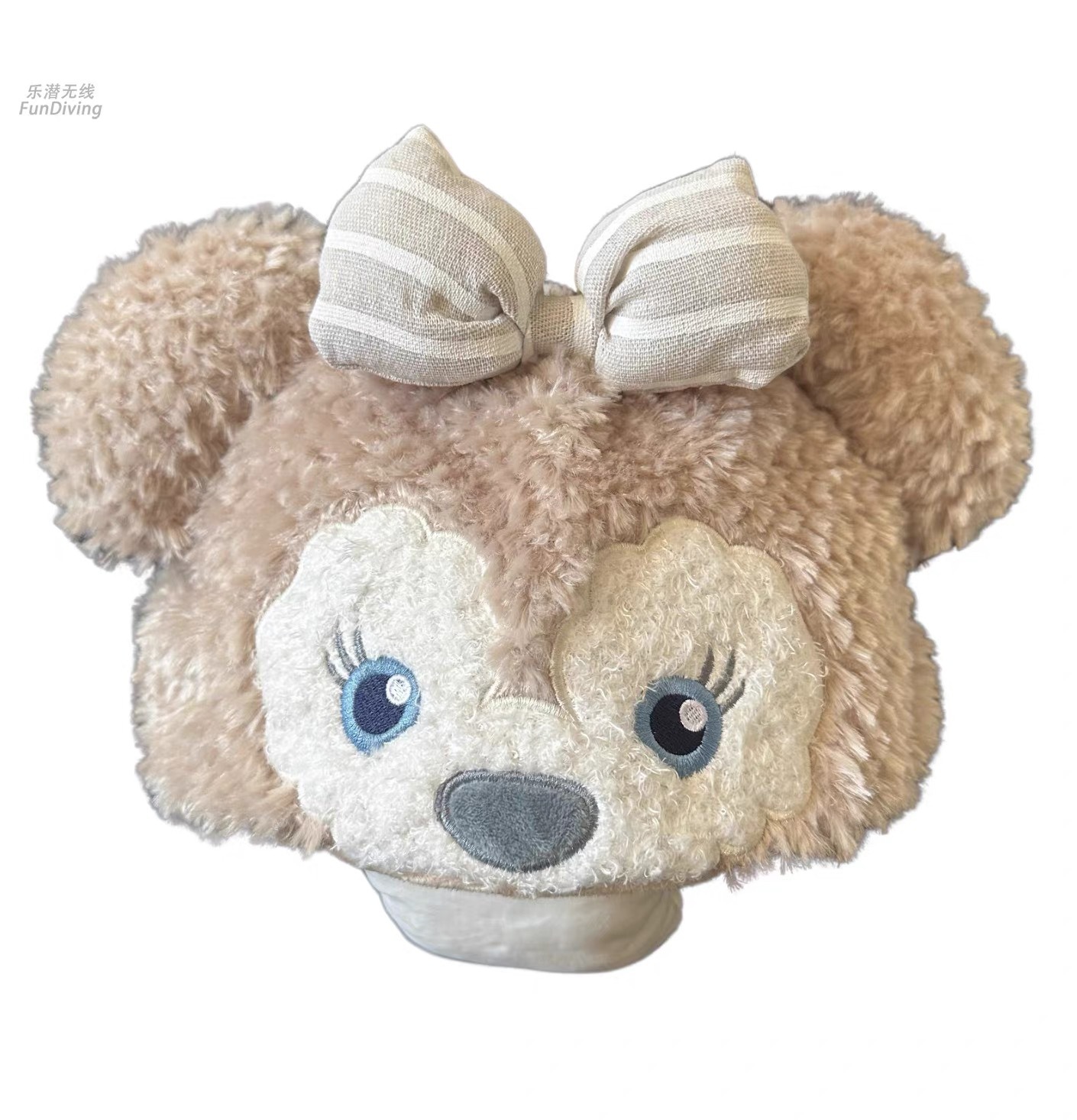 Casco de esquí de peluche muñecas bordadas tridimensionales lindas para niños niñas casco decoración de dibujos animados nueva decoración