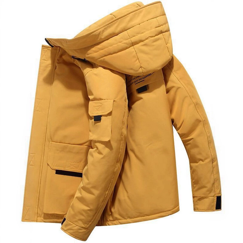 Пуховик для мужчин и женщин с одной и той же толстой холодостойкой топы сплошной цвет теплая тенденция простой зимняя пара куртка