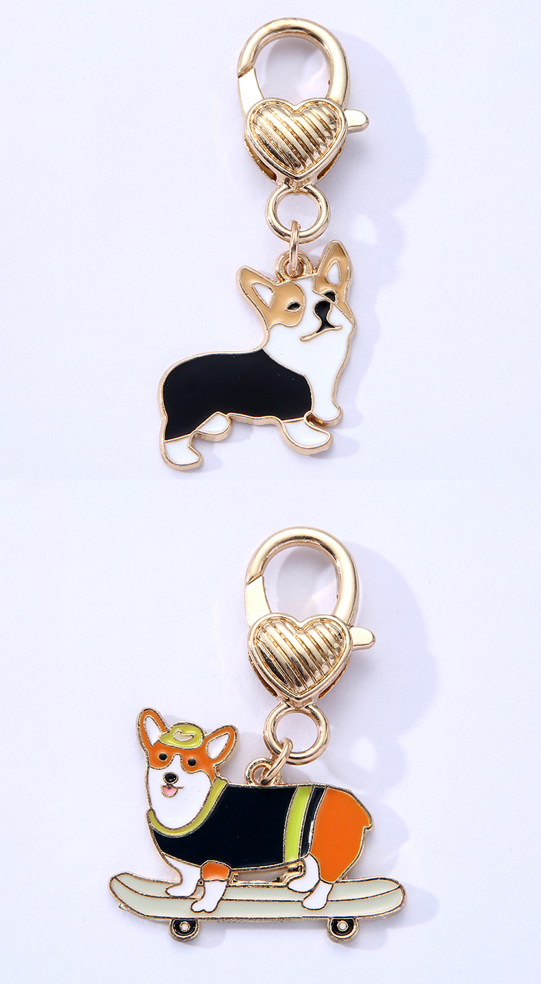 Cute Pet Dog Alloy Drip Oil Pendant Jewelry Accessories display picture 2