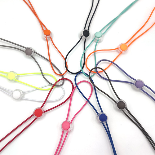 Factory direct sales adjustable lanyard colorful elastic lanyard children and adults universal lanyard