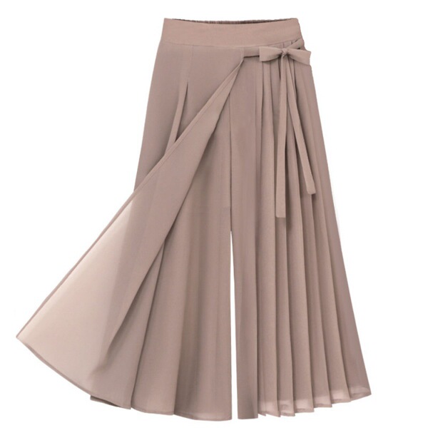 summer shiffon solid color trousers