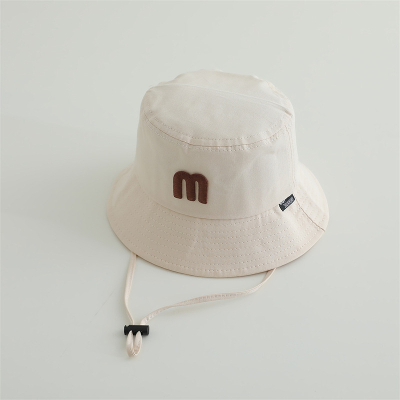 Sombreros infantiles de primavera y otoño de letras m bebés pescadores niños pequeños lindos niños niñas tirar de la torreta gorra sombrero sombrero sombrero sombrero