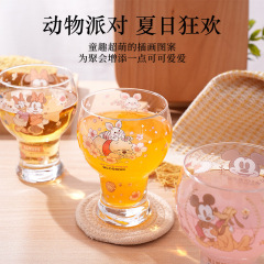 史迪仔卡通玻璃杯子ins风高颜值透明喝水杯新款玻璃杯家用冷饮杯