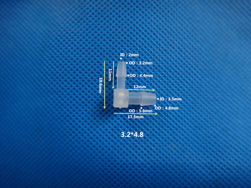Plastic hose elbow L-shaped pagoda joint PP reducing elbow 3.2 to 3.9 elbow water nozzle micro pagoda elbow