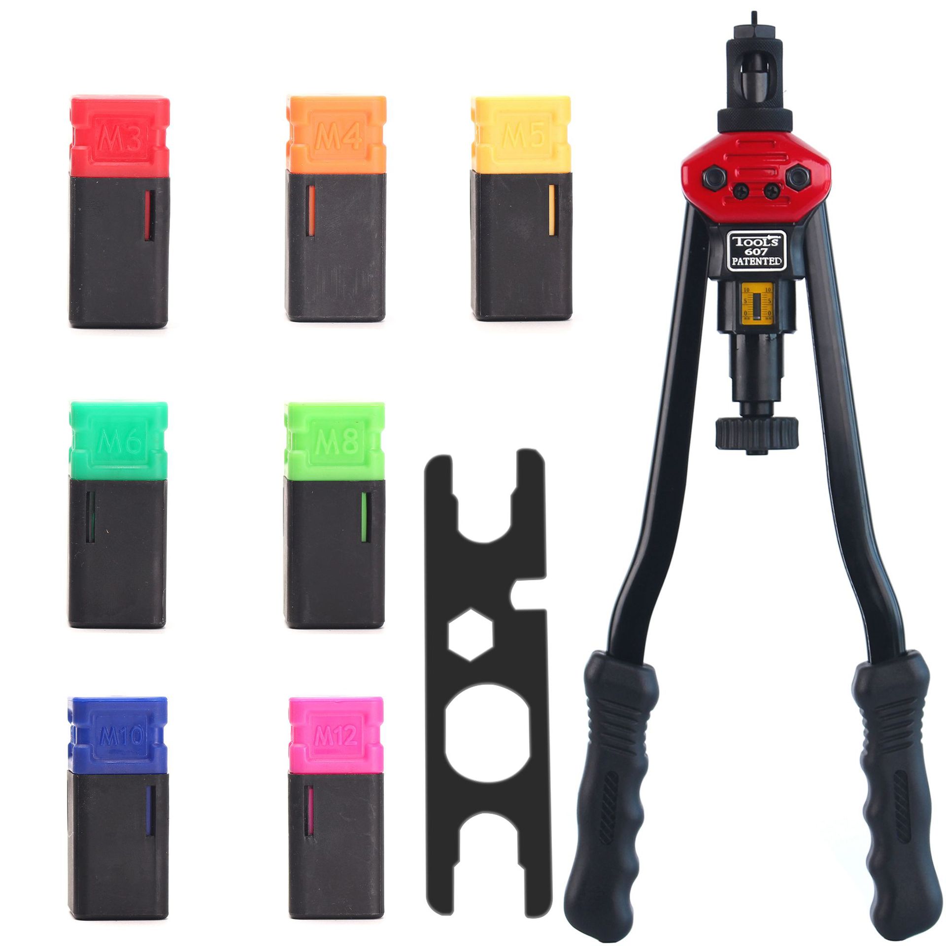 BT607 PATENTED 16英寸省力带行程表手动双把拉铆螺母枪