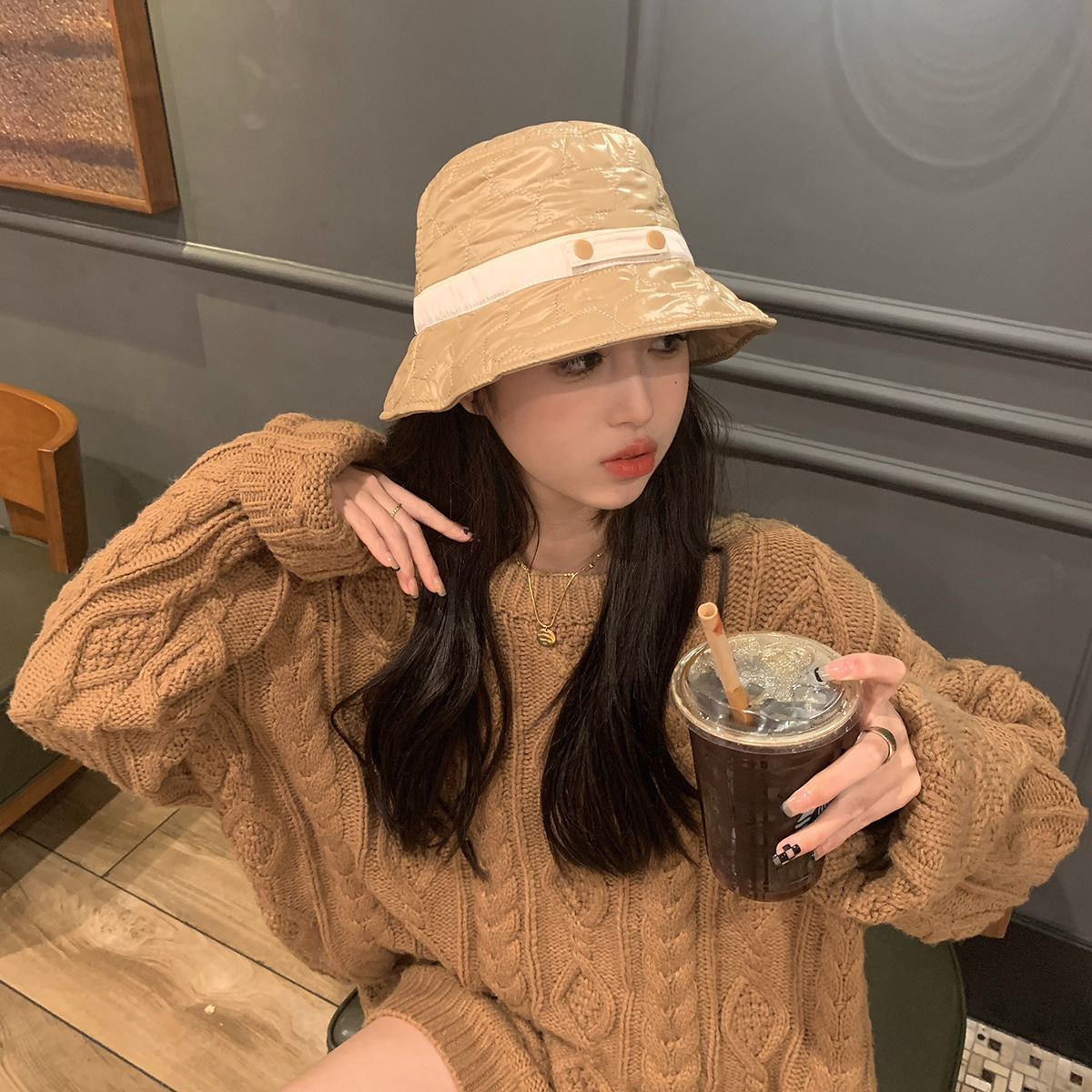 Korean Fashion Warm And Cold Hat Wide-brimmed Face Concealed Buckle Color Matching Fisherman Hat Trend All-match Sunbath Hat display picture 7