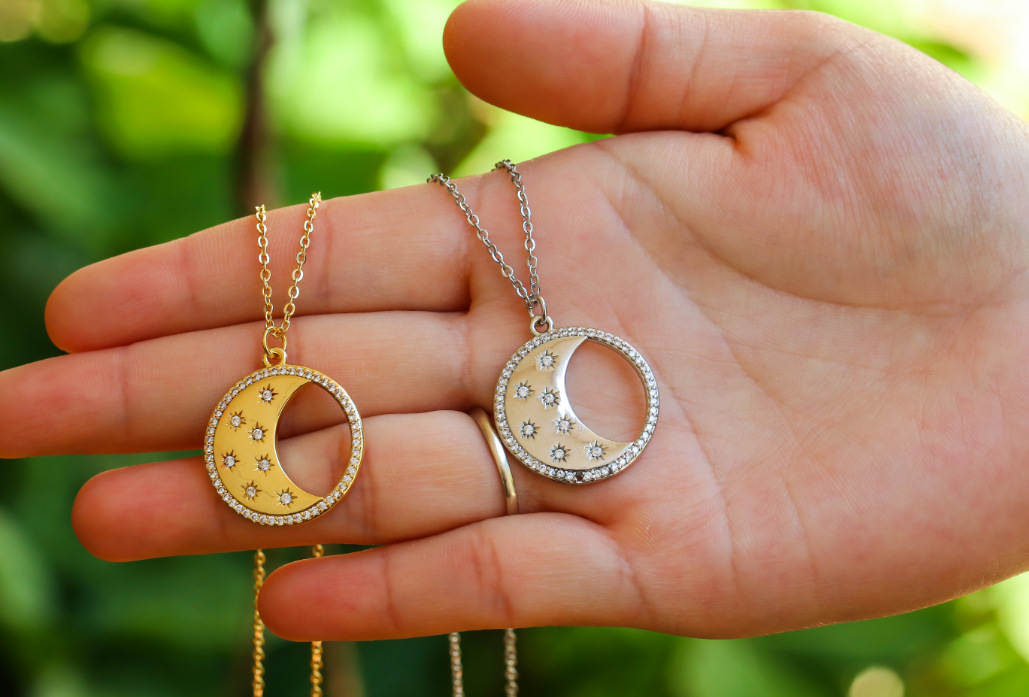 Plating Design Star And Moon Personality Star And Moon Copper Clavicle Chain