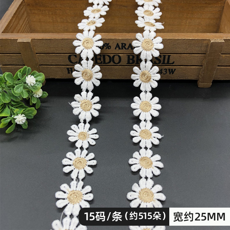 RY color encaje flores pequeñas accesorios hecho a mano bricolaje encaje correa lateral ropa cortina bordado tela material decoración