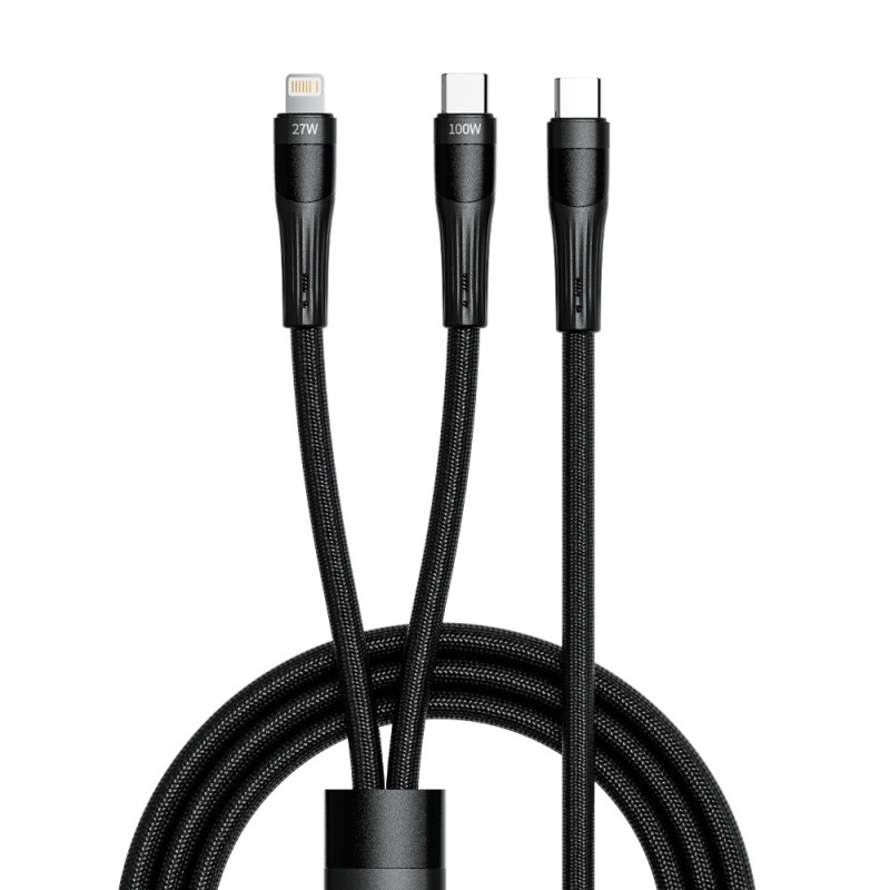 【热销产品】倍魔倍魔100w一拖二数据线适用苹果华为多功能iphone|undefined