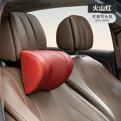 Headrest | pillow - a09-leather-wine-red-u-shaped